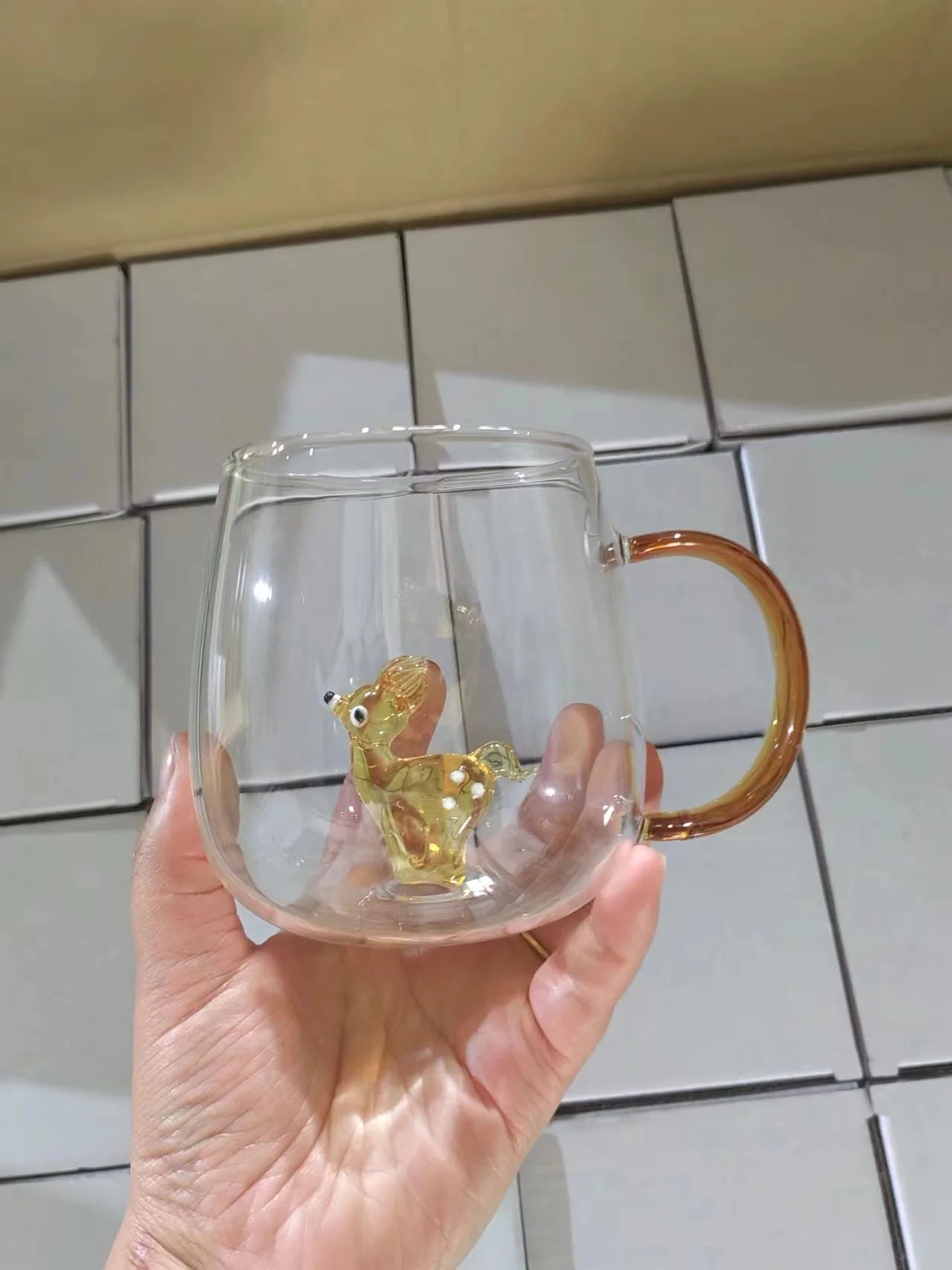 3D Cartoon Animal Shape Glass Cup for Home, Cute Water and Coffee, Single Layer Cup with Guests, Juice and Cold Drink