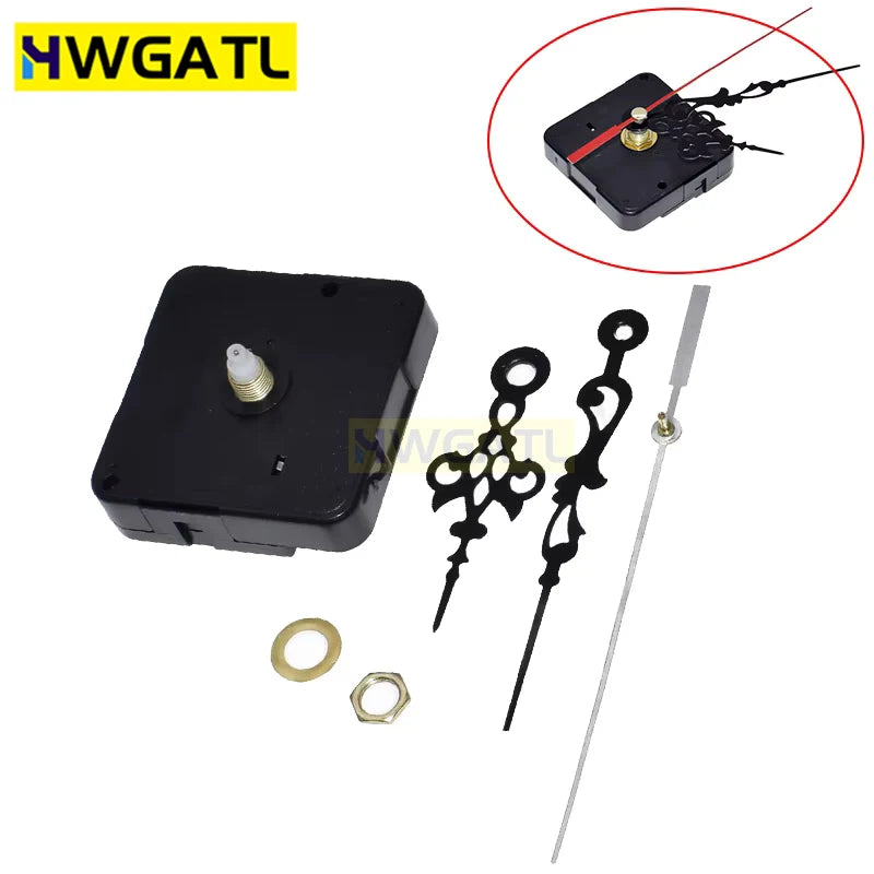 HWGATL HQ3268 Professional And Practical Quartz Wall Clock Movement Mechanism DIY Repair Tool Parts Kit with Red Hands