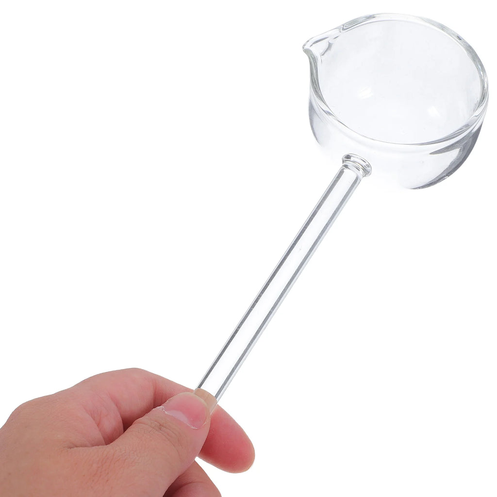 Long Handled Glass Spoon Transparent Creative Coffee Milk Tea Dessert Glass Spoon Serving Ladle Soup Spoon
