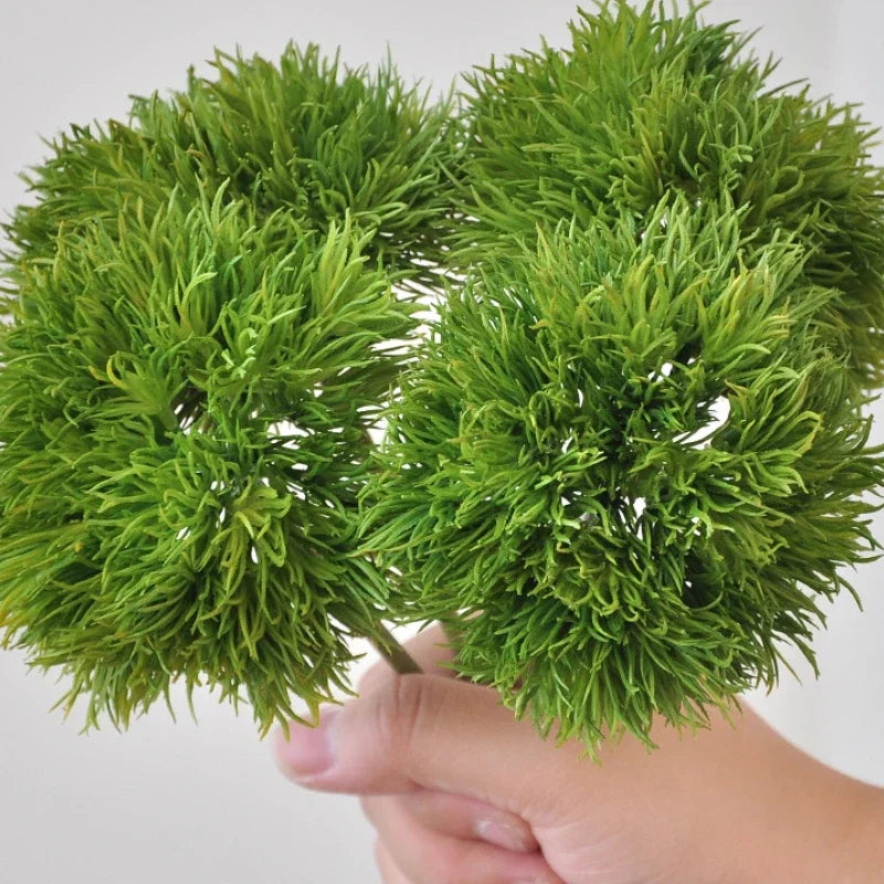 34CM Green Hairball Green Stone Bamboo Artificial Green Plant Simple Modern Home Decoration Flower Arrangement Ornament