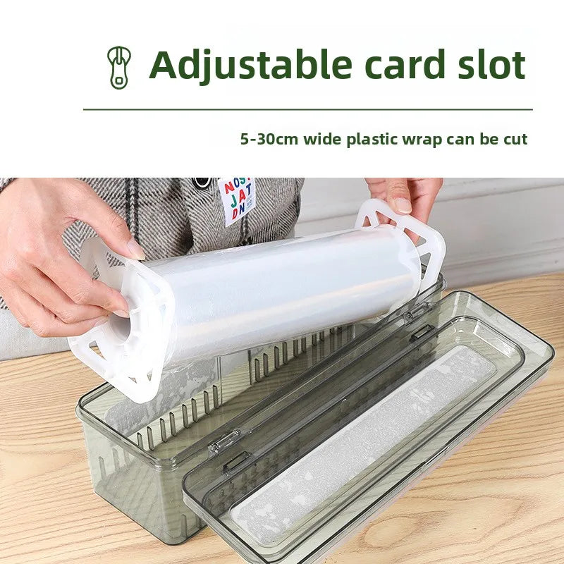 Plastic Wrap Dispenser For Foil and Cling Film Cutter Sharp Cutter and Organizer Kitchen Tool Accessories Food Wrap Foil Holder