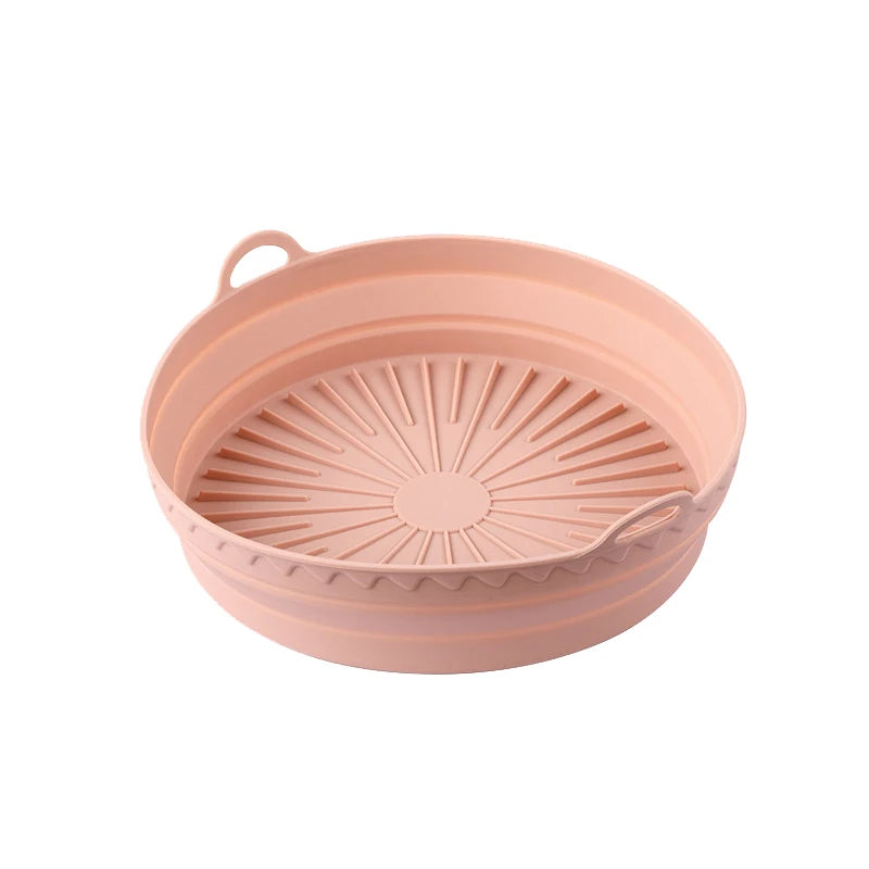 1Pcs Silicone Air Fryer Oven Baking Tray Pizza Fried Chicken Basket Pad Air-fryer Pot Food Plate Reusable Airfryer Pan Liner