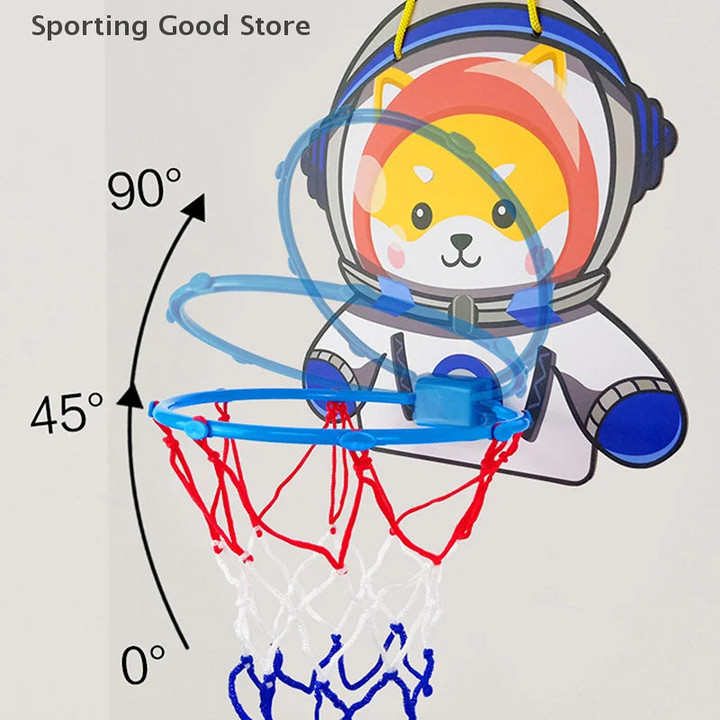 Kids Adjustable Basketball Stands Cute Cartoon Animals Shape Shooting Basket Indoor Outdoor Sport Training Board Game Children