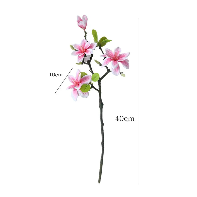 40CM New Chinese Artificial Hand Feel Magnolia Retro Home Furnishing Hotel Forest Garden Landscape Flower Art Magnolia