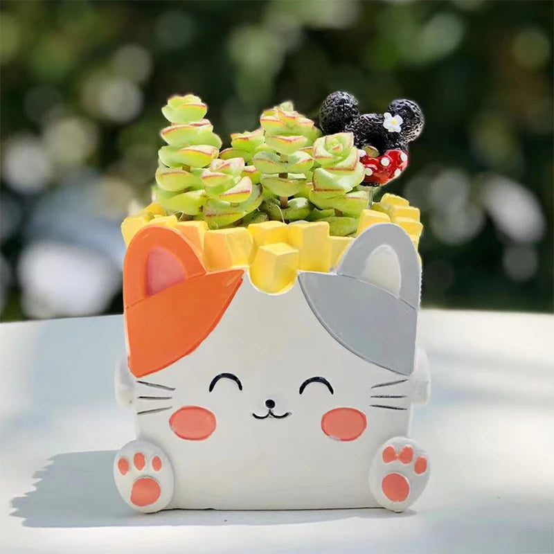Burger and Fries Series Animals Planters Decorative Flower Pots for Succulents Plants Container Pencil Holder Home Garden Decor