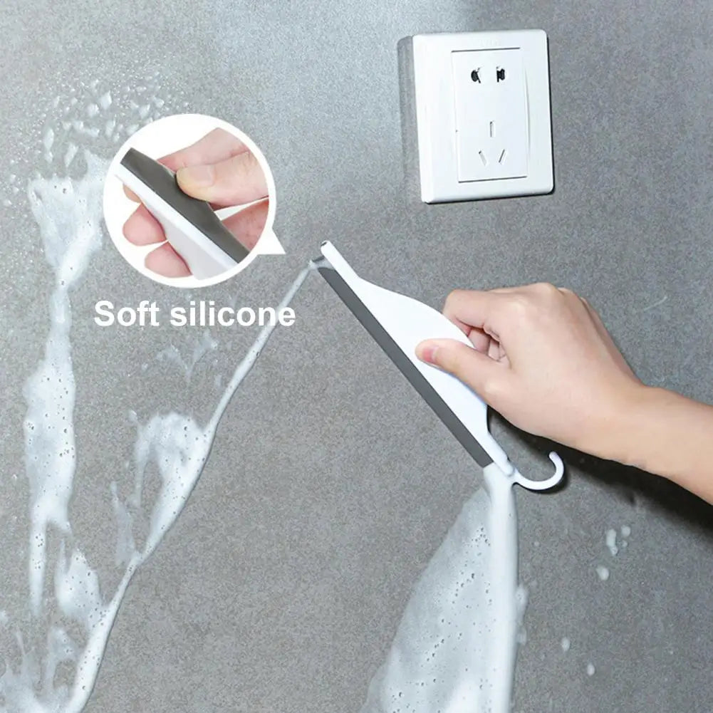 Curved Widened Handle Wiper Mini Countertop Tpr Scraper for Bathroom Glass Portable Scratch-free Wipe Tool for Effortless