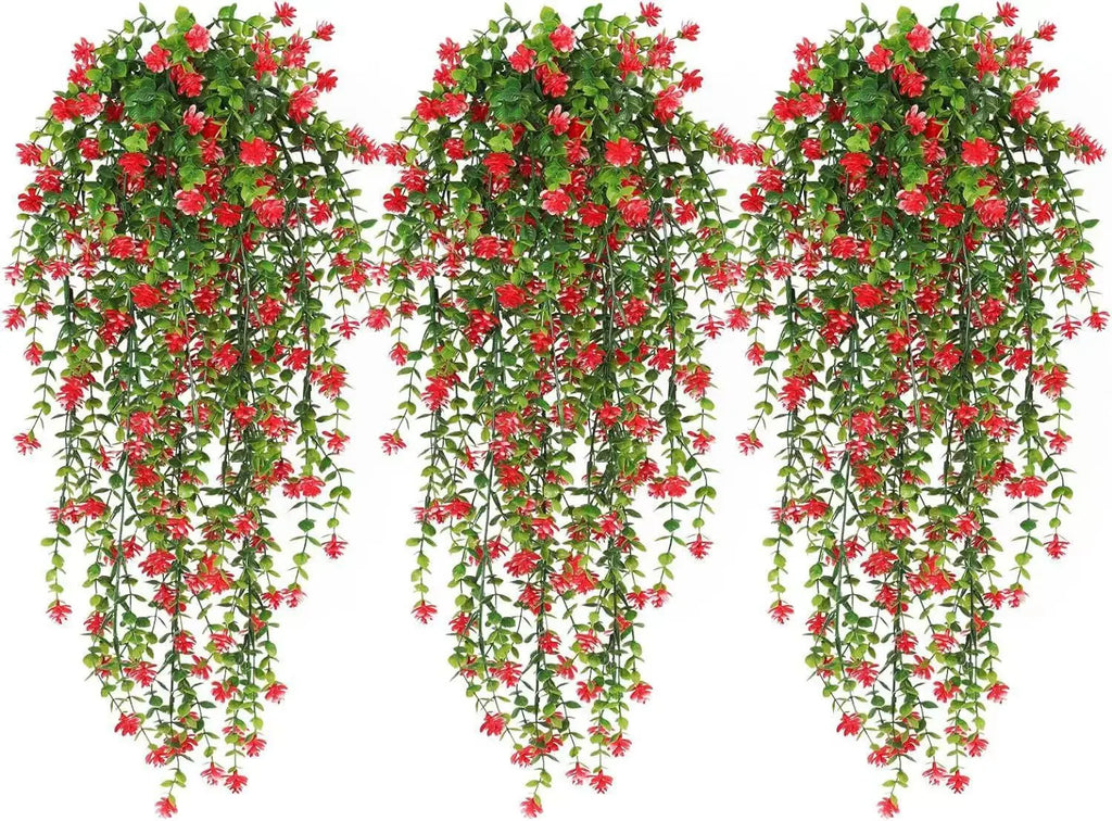 78CM Artificial Flower Eucalyptus Camellia Rattan Money Leaf Rose Wall Hanging Wedding Gardening Home Wedding Decoration