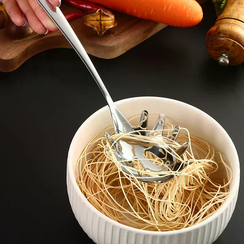 Spoon Multifunctional Noodle Spoon Food Strainers Stainless Steel Spaghetti Server Pasta Colander Ladle Noodle Strainer Tool