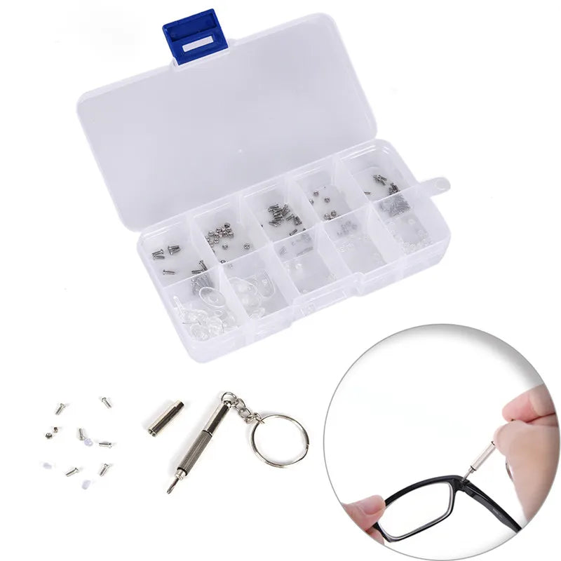 600/1000Pcs Tiny Screws Nut Assortment Repair Tool For Micro Eyeglass Sun Glasses Spectacles With Micro Screwdriver And Pliers