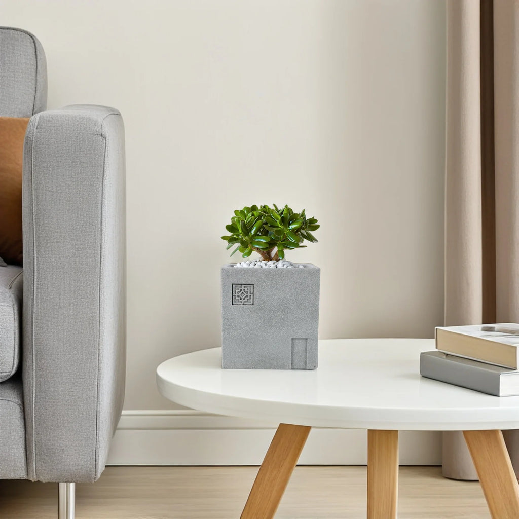 Stone Flower Pot Planter Decorative Sandstone Garden Bonsai Stand Powder Container Sturdy Microlandscape Base Funny