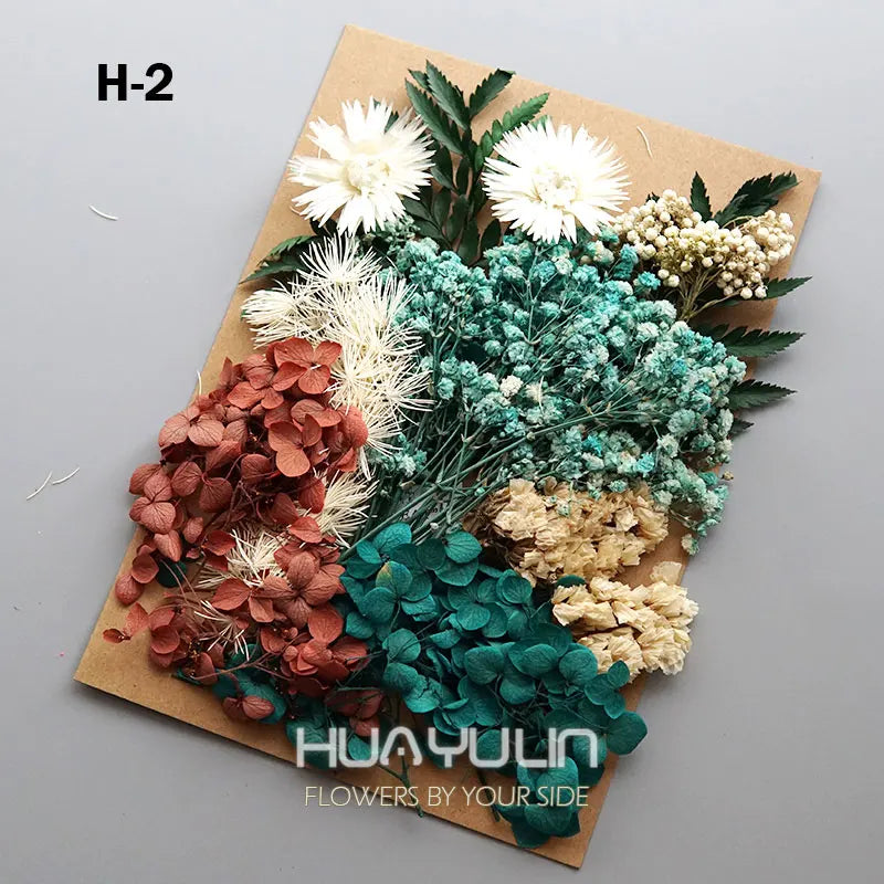 1 Pack Artificial Plants Dried Real Flowers Preserved Materials Epoxy Resin Candles DIY Floral Materials Hydrangea Set Flowers