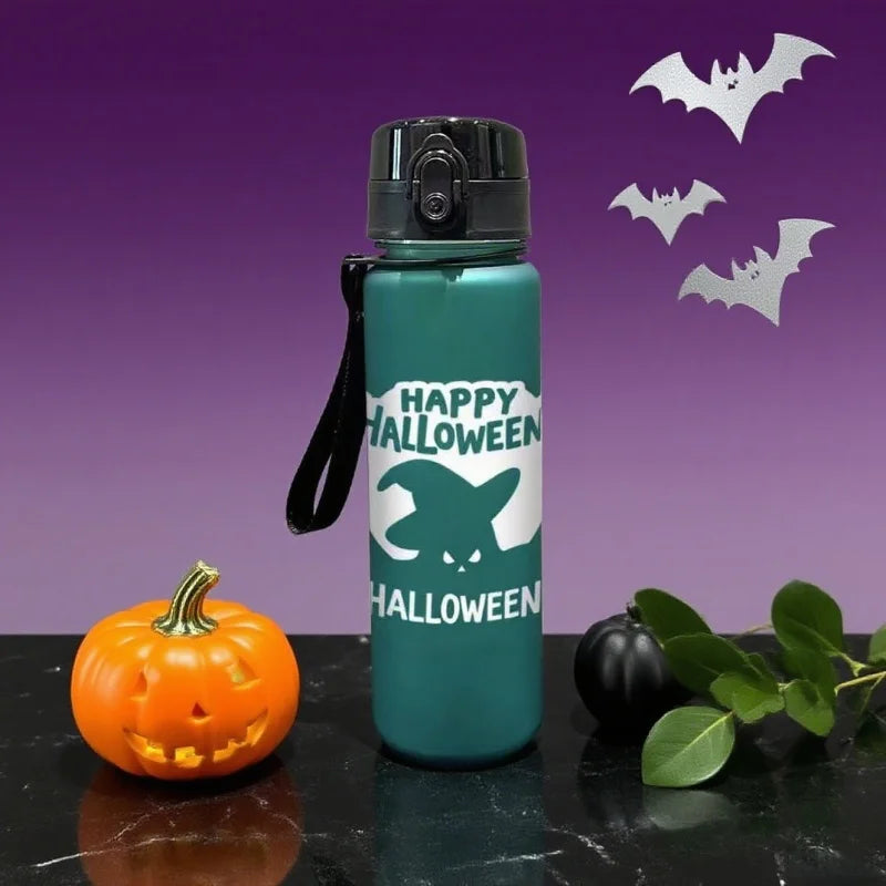 3D Printed Matte Finish Halloween-themed water bottle 650ML with a large capacity, PVC-Free, Leak-Proof，Perfect for Holidays