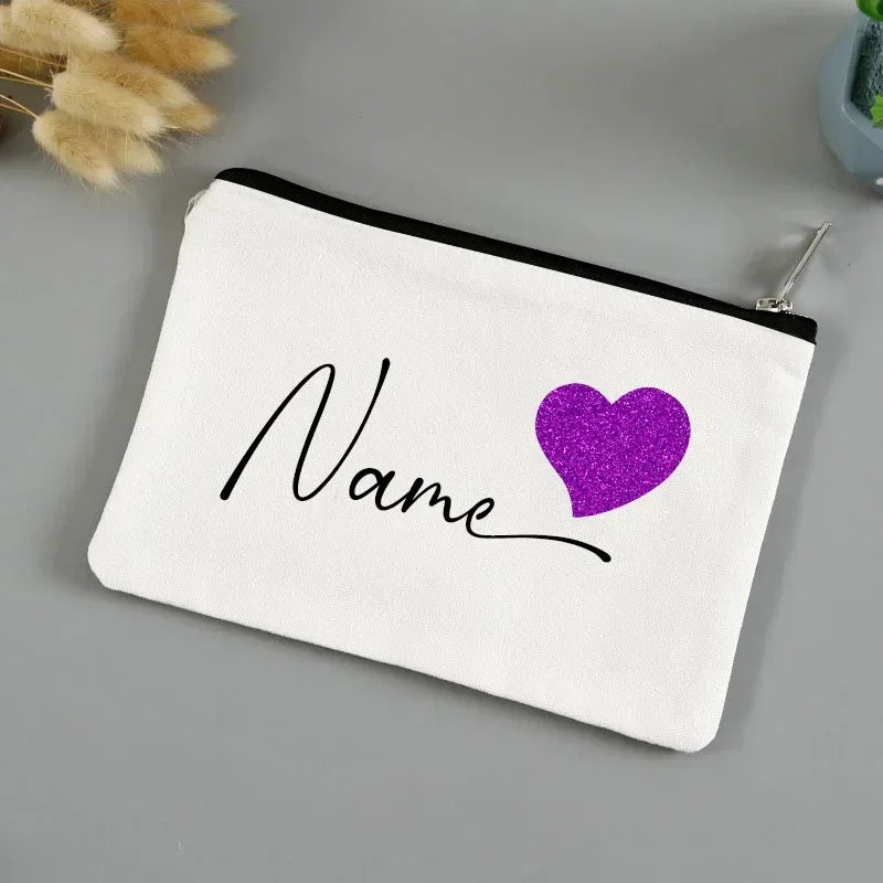 Personalized Makeup Bag with Custom Name, Cosmetic Bag for Women, School Pencil Box, Personalized Gifts for Bachelorette Party,