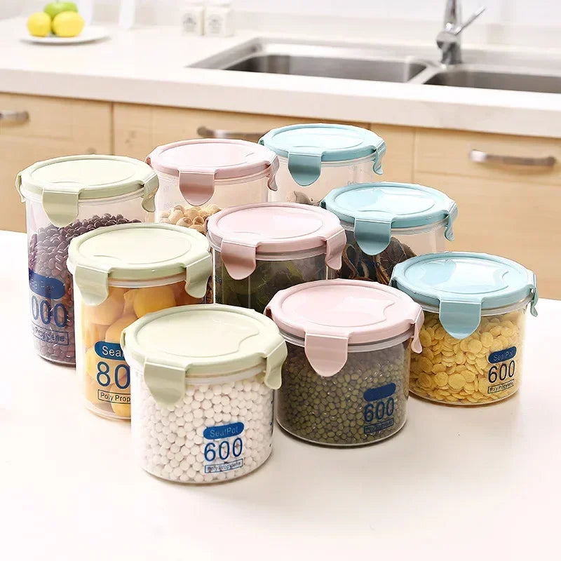 Airtight Food Storage Containers Set Plastic Pantry Organizers With Lids For Kitchen Flour Sugar Cereal Space Saving Canisters