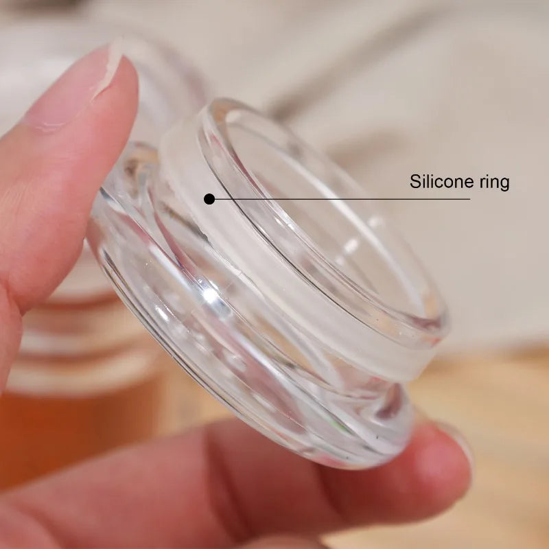 Clear Spice Jars Dispenser with Perforated Lid Salt Pepper Shaker Refillable Condiment Bottle Kitchen Seasoning Powder Container