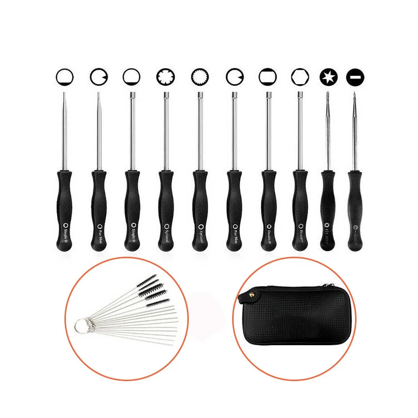 10 x Screwdriver Brush Splined Carb Carburetor Adjusting Tool Set Multi-head Tune-up Bolt Key Driver Chainsaw Repair Maintenance