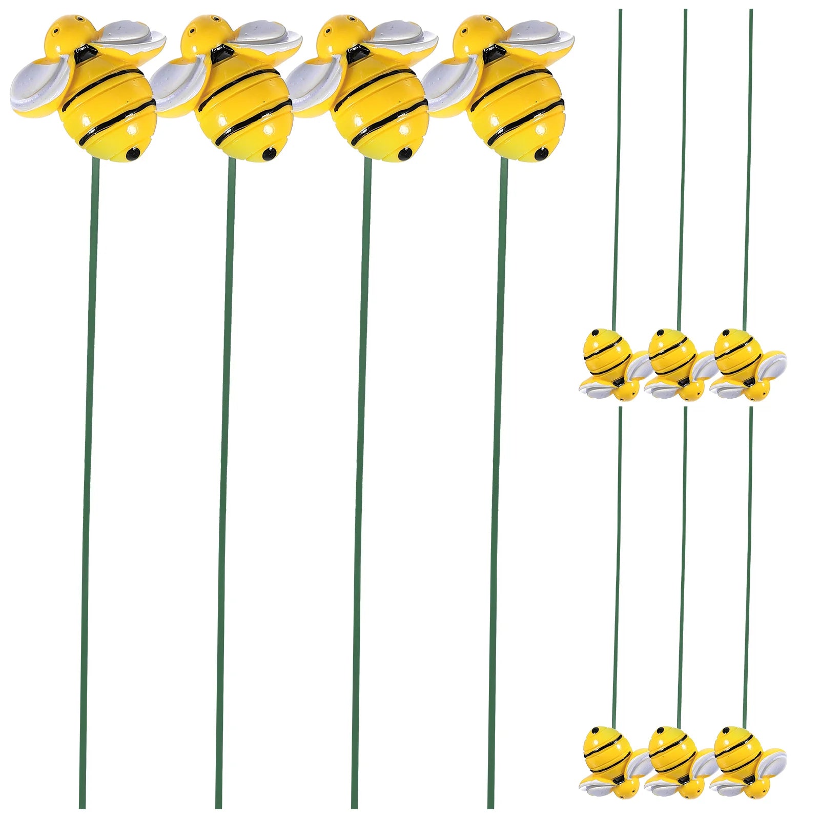 10 Pcs Little Bee Flower Arrangement Patio Stake Decor Garden Decoration Metal Planter Yard Sign Stakes Pot