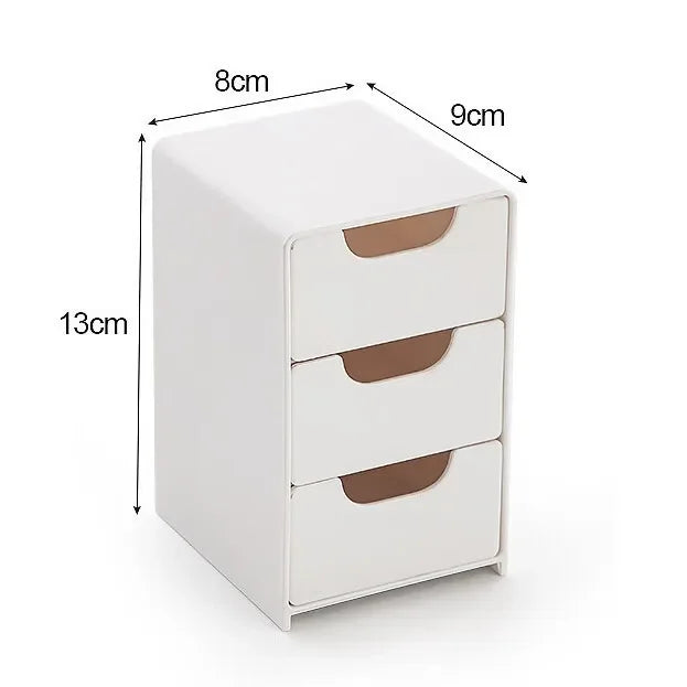 3-Tier Organizers Desktop Organizer With Drawers Storage Desk Stationery Office Accessories Plastic Drawer School Supplies