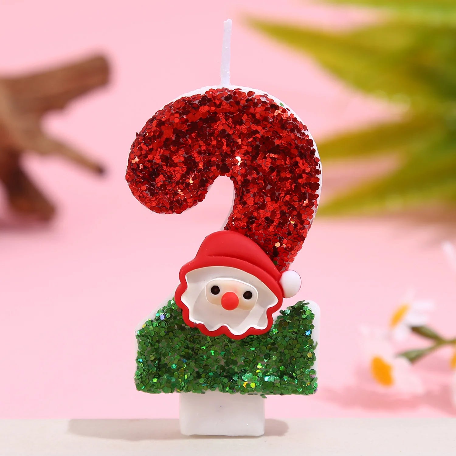 Santa Claus Birthday Candle Decoration Party Cake Candle Atmosphere Photo Christmas Mixed Color Sequin Decoration