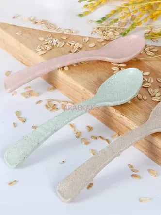 Children's wheat straw, healthy and environmentally friendly feeding soup, rice spoon, single pack, toddler and baby training