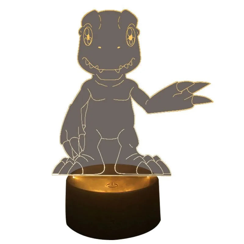 New Digimon Adventure Cartoon Acrylic Table Lamp Agumon Anime Peripheral Doll Creative Gift Trend Ornament Touch Night Light