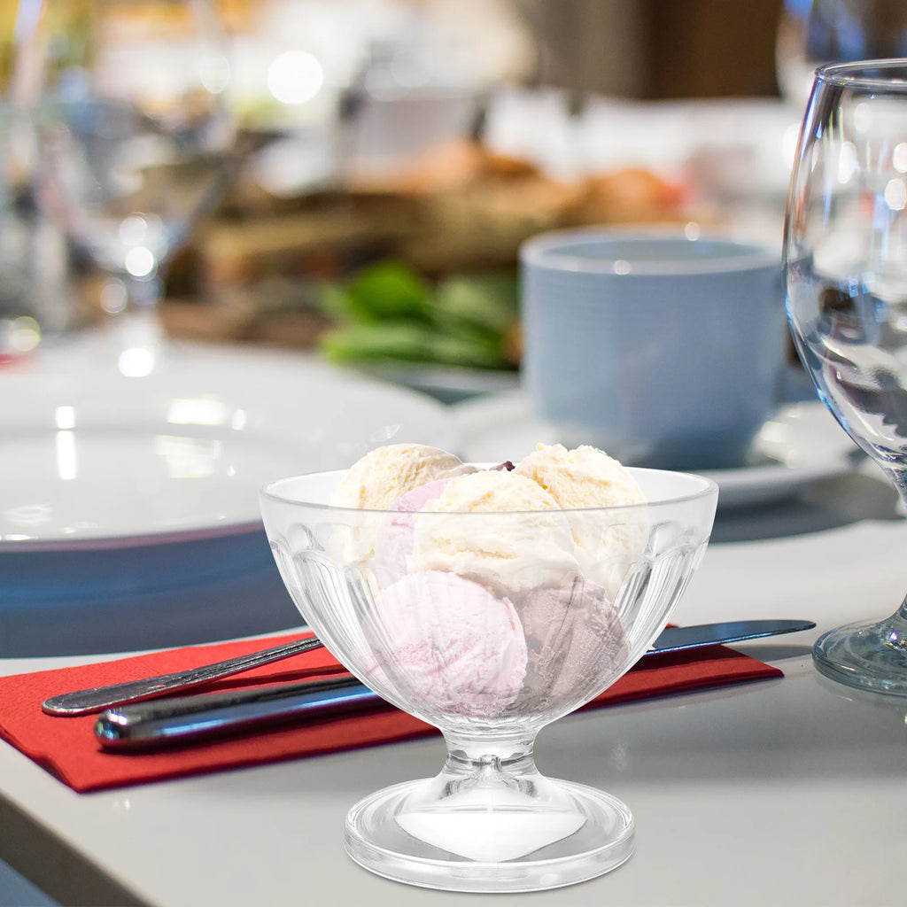 Clear Acrylic Ice Cream Cup Footed Dessert Bowl For Pudding Yogurt Party Serving Goblet Snack Container Kitchen