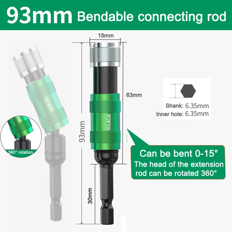 LAOA Screwdriver Bit Adapter Electric Drill Connector Rod Quick - release Connector Rod Bit Extension Rod
