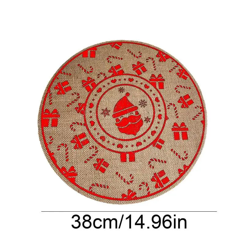 Christmas Dining Table Napkin Mats Linen Waterproof Placemats Kitchen Table MATS Western Food Napkins Tablecloth Kids Favors