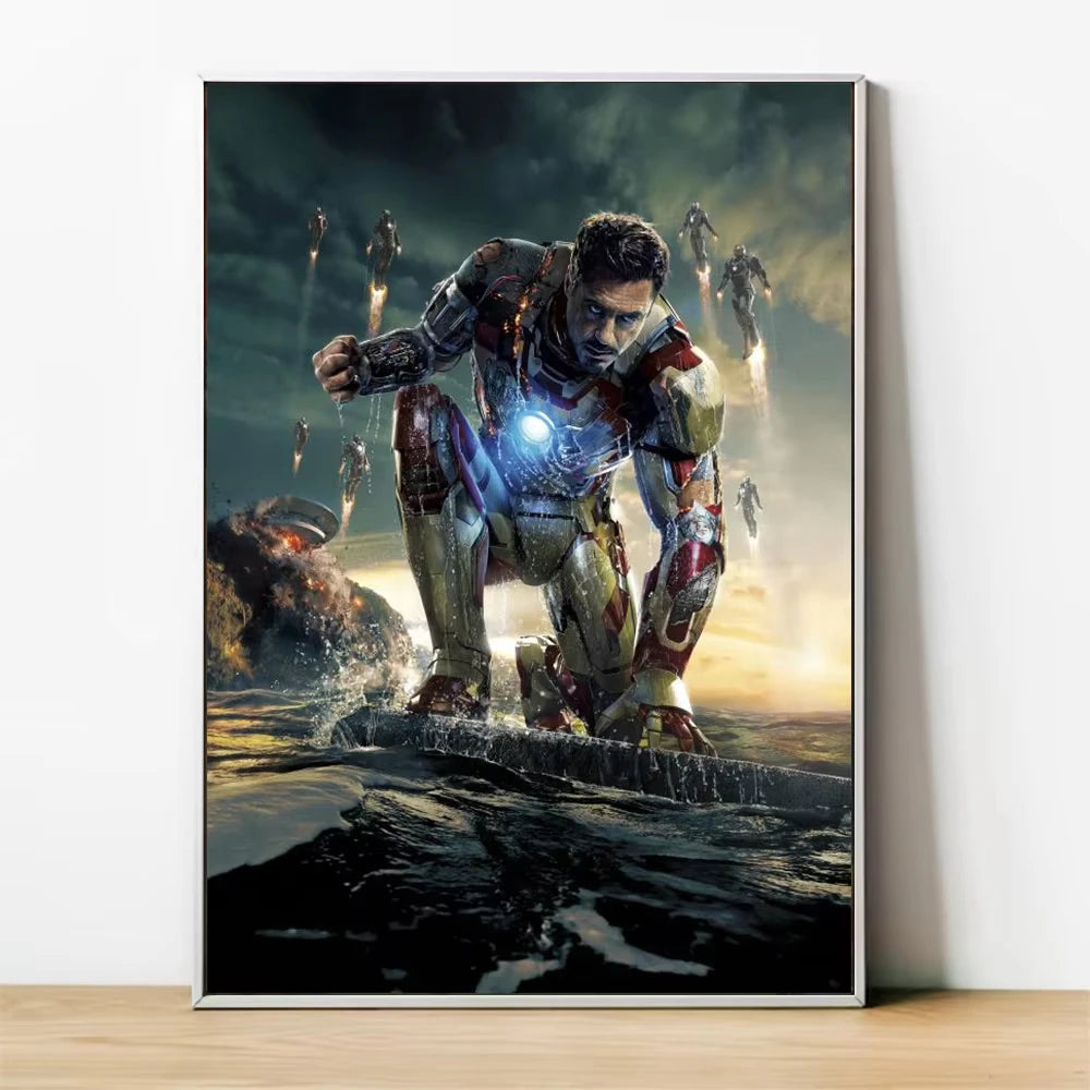 MINISO Marvel Superheroes Avengers Spider-Man Iron Man Parlor Bedroom Decorative Art Posters Wall Mural Canvas Painting Printing