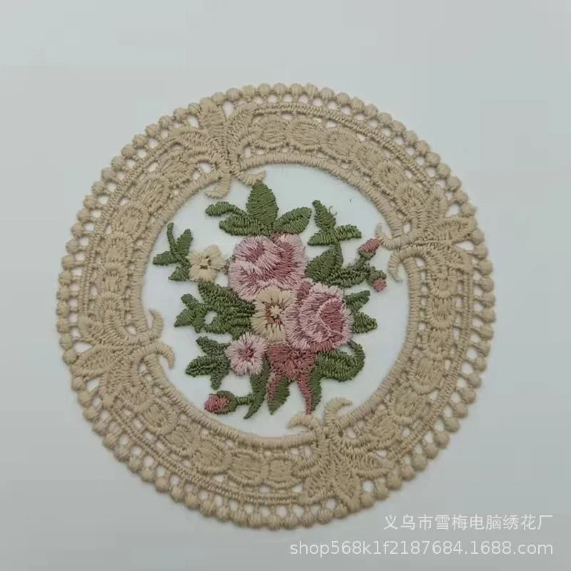 1Pc Dinning Lace Table Cover Embroidered Table Cloth Elegant Round Tablecloth Coffee Coasters Napkin Party Wedding Decoration