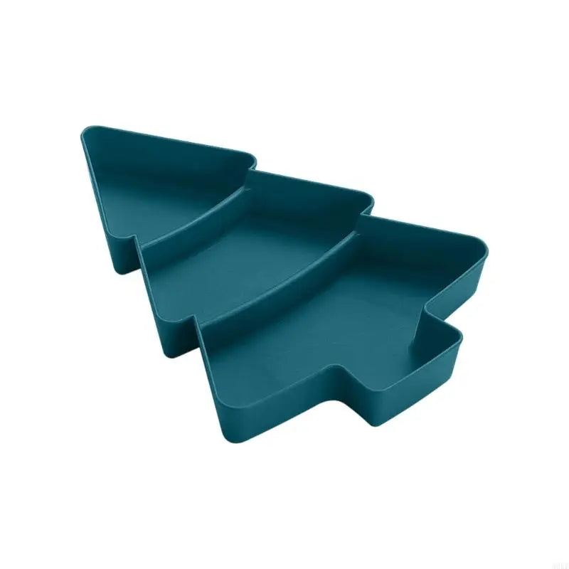 A0KE Multiple Section Holiday Snacks Tray Plastic Christmas Tree Designs for Candy Nut and Party Serving