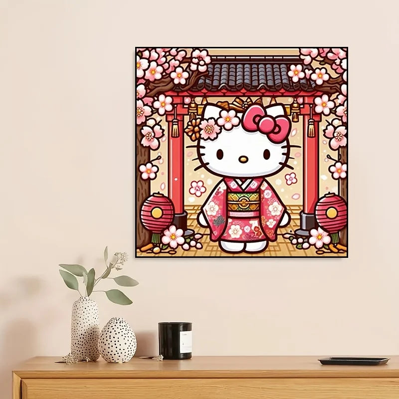 1pc Sanrio Hello Kitty 5D Diamond Painting Kit Round Anime Canvas Frameless Full Drill Mosaic Art DIY Handcraft for Wall Decor