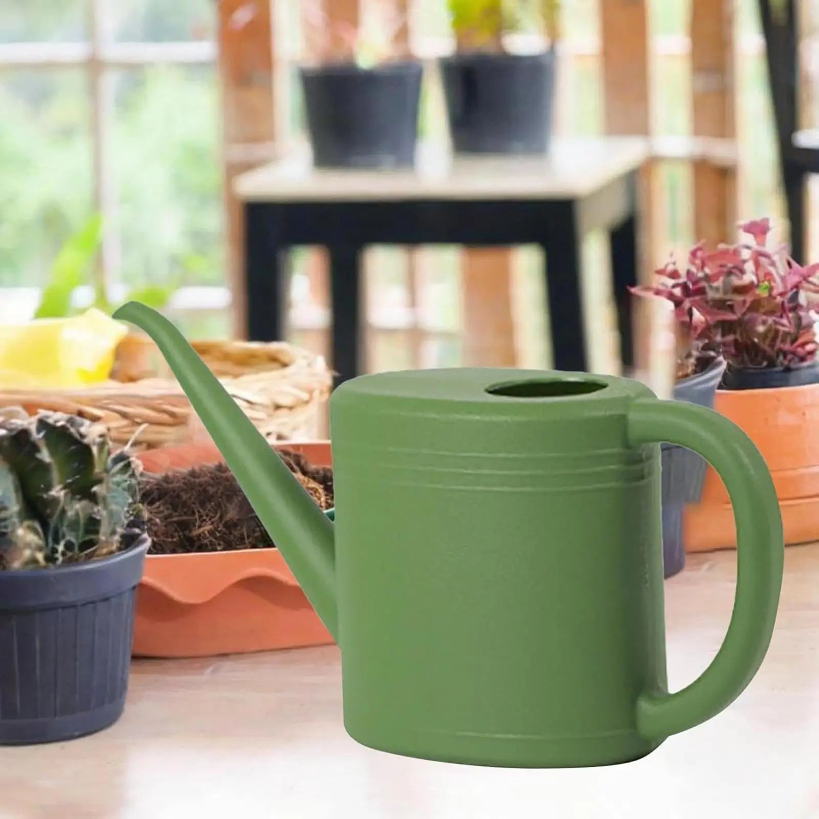 Flower Watering Can 1L Portable Waterer Long Spout Small Watering Can For Balcony Patio Horticulture Outdoor Indoor Garden Home