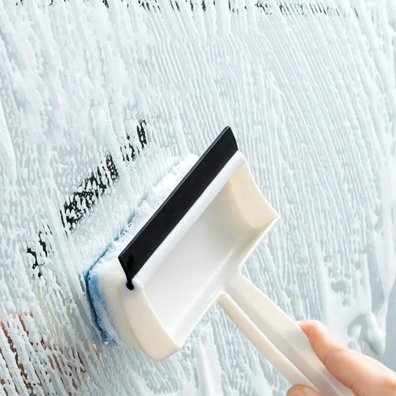 Multifunctional Double-Sided Glass Sponge Cleaning Brush Wiper Mirror Glass Tile Cleaning Brush Bathroom Squeegee