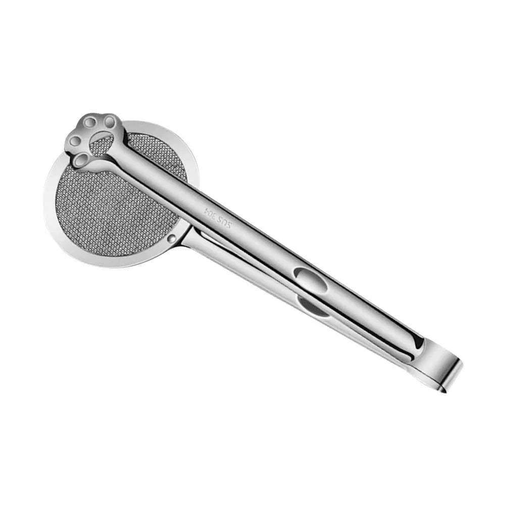 Stainless Steel Oil-Frying Filter Clip Fine Mesh Strainer Spoon Kitchen Frying Accessory Long Handle Drainage Tool For Bbq