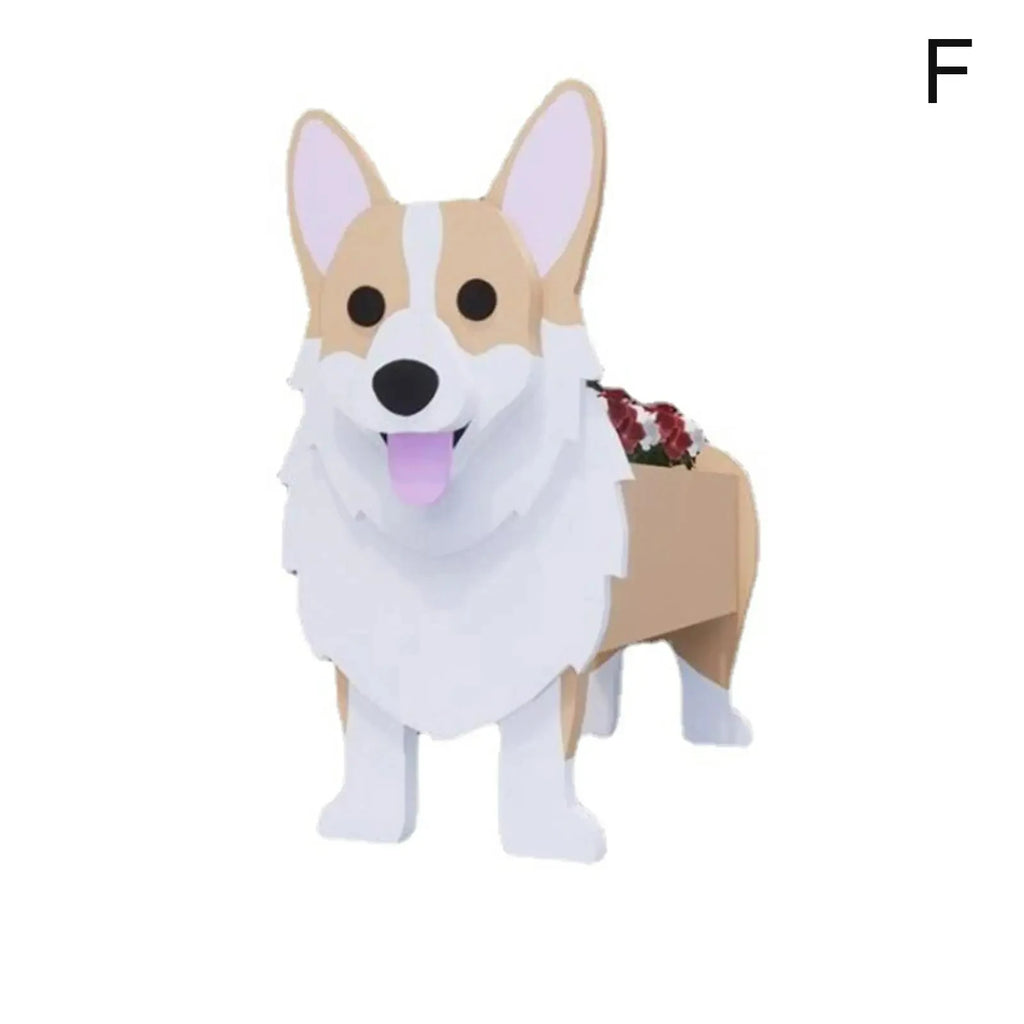 Cute Animal DIY Flower Planter PVC Pet Dog Potted Garden Yard Decoration Plant Container Holder Decor Garden Flower Pots  Orname