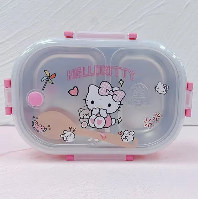 Sanrio Kuromi My Melody Cinnamoroll Sus Lunch Box Hit Product New Product Kawaii Cartoon Portable Large Capacity Outdoors Cute