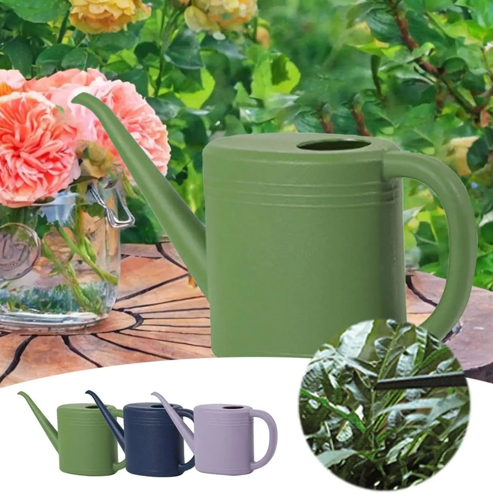 Watering Pot Portable 1L Jug Long Spout Small Watering Can For Balcony Patio Horticulture Outdoor Indoor Garden Home Landscaping