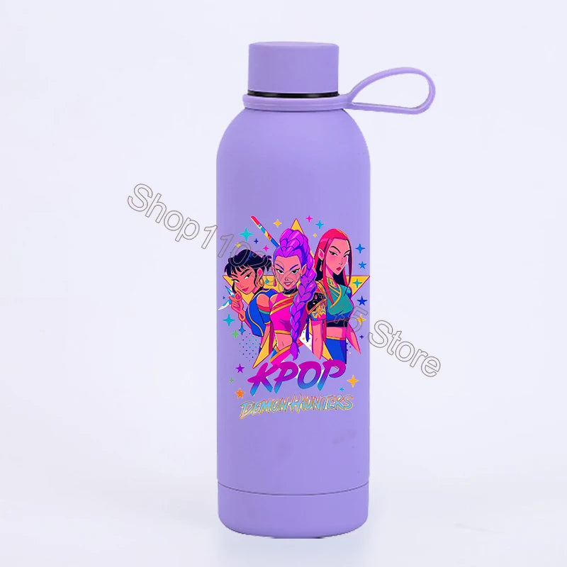 K Pop Demon Huntersd Water Bottles Kawaii Cartoon Thermos Bottle Kids Winter Outdoor Sports Water Cup Children Christmas Gifts