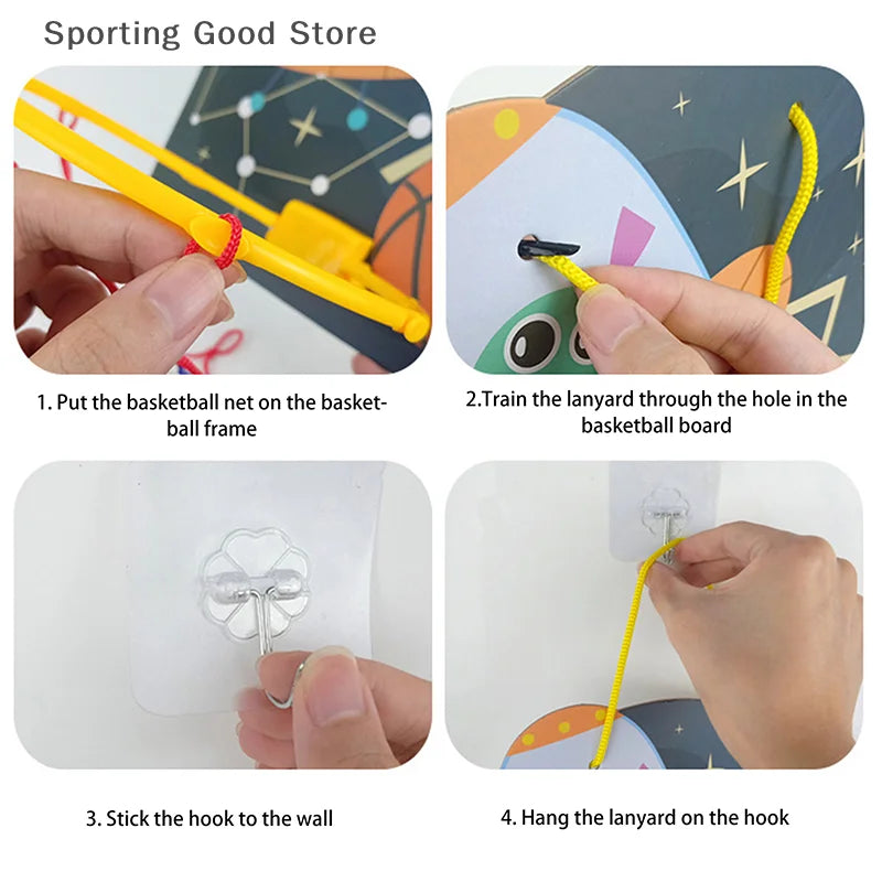 Kids Adjustable Basketball Stands Cute Cartoon Animals Shape Shooting Basket Indoor Outdoor Sport Training Board Game Children