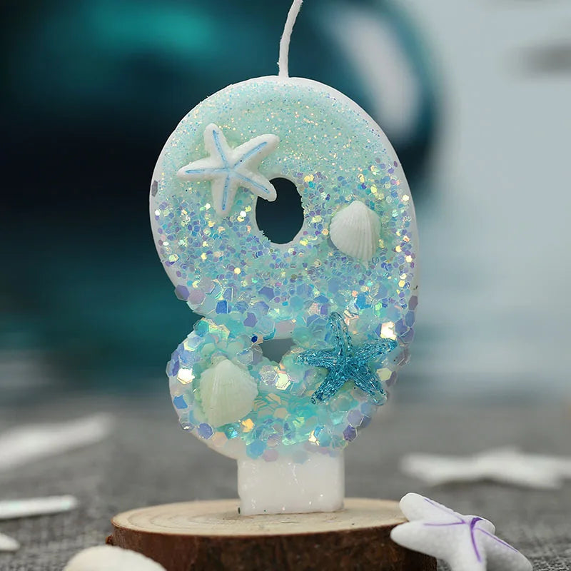 Digital candle ocean beach starfish creative birthday party decoration