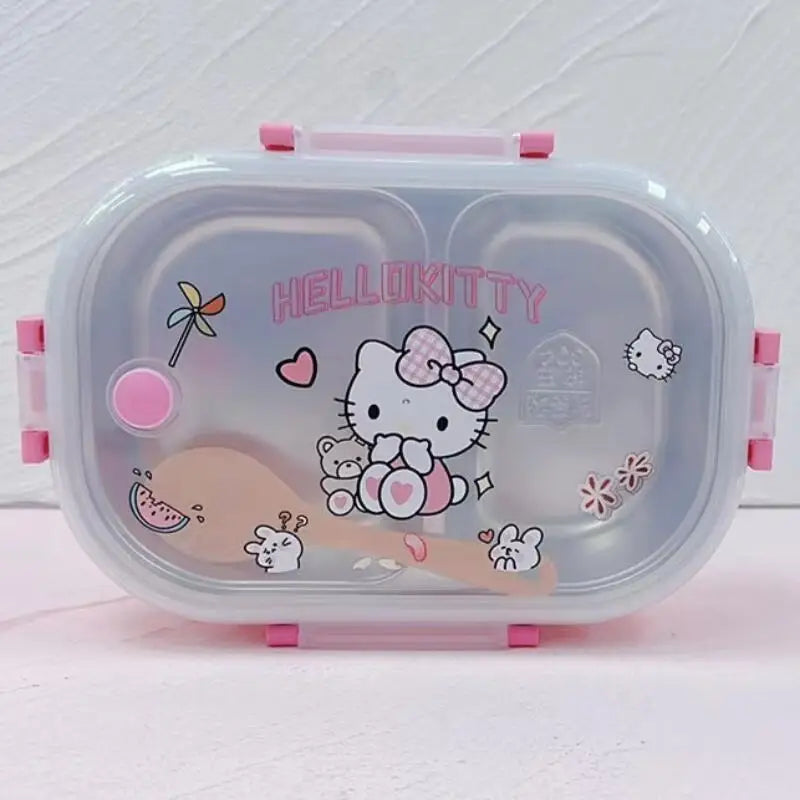 Sanrio Kuromi My Melody Cinnamoroll Sus Lunch Box Hit Product New Product Kawaii Cartoon Portable Large Capacity Outdoors Cute