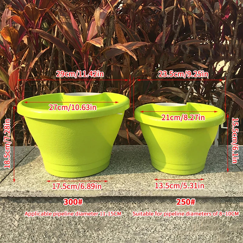 Flower Pot Exquisite Wall-mounted Plastic Wall Hanging Basket Flowerpot For Outdoor Garden Balcony Planter Bucket Home Decor