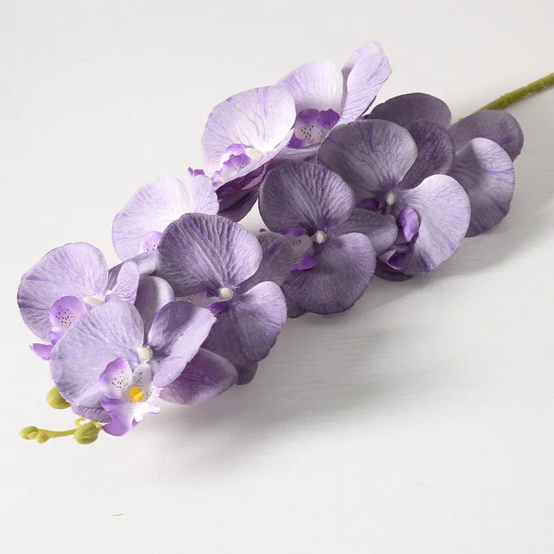 2pc 36cm Phalaenopsis Silk Cloth Artificial Flower Glue Feel 9 Orchid Flower Arrangement Bonsai Material Home Desktop Decoration