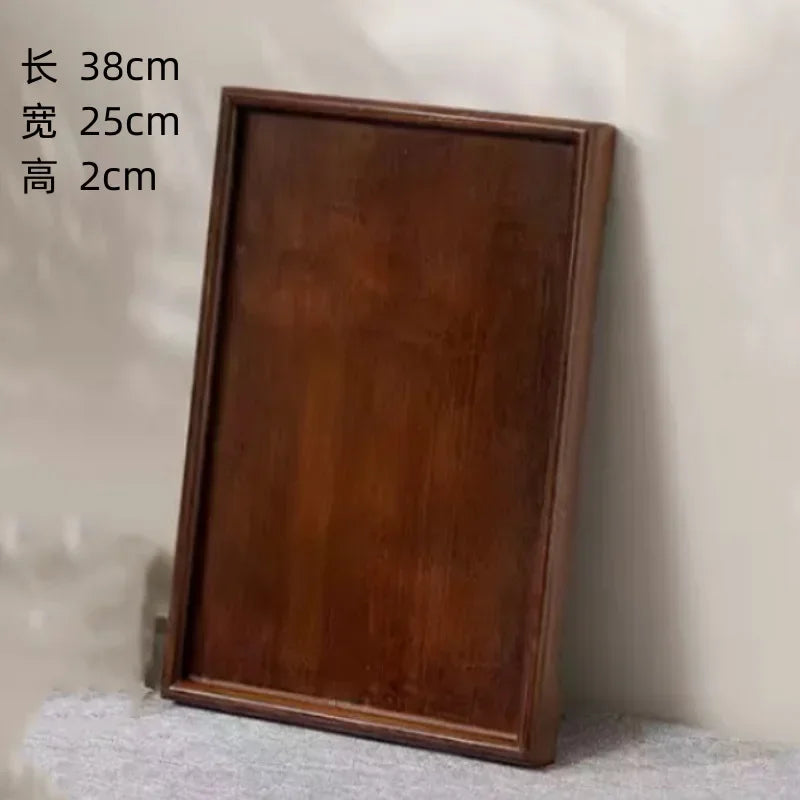 Wooden Bamboo Tray - Rectangular Serving Platter for Home & BBQ | Portable Tray for Bread & Pastries | Eco-Friendly Dining Plate