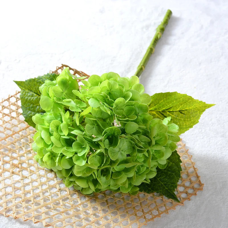Green Hydrangea Artificial Flower 3d Hand Moisturizing Big Hydrangea Home Decoration Floral Wedding Decoration Fake Flower Hand