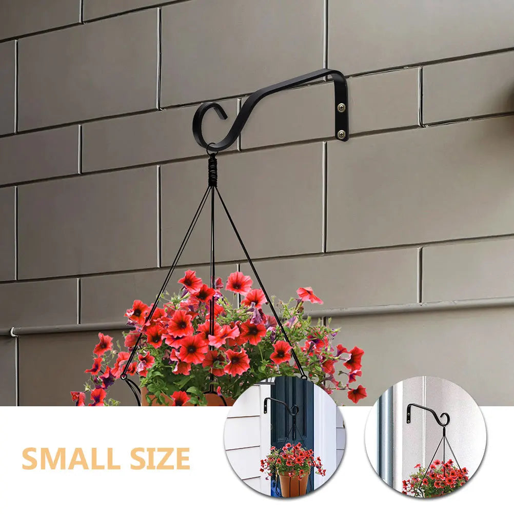 1 set 1 Set Of Hanging Plant Bracket Iron Flower Pot Hook Wall Mount Planter Hanger For Indoor Outdoor Garden Bonsai Wind Chime