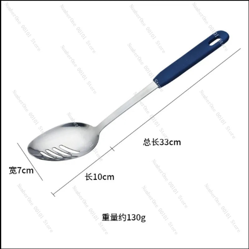 304 Stainless Steel Soup Spoon with Long Handle,Restaurant Serving Spoon for Buffet  Stir-Frying,Durable Fast-Food Serving Spoon