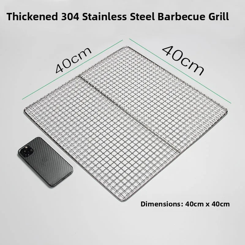 Thiened Rectangular Me BBQ ill Net 304 Stainl Steel Drng Net Barbecue Wire Me for Outdoor Kitchen Cooking Tools