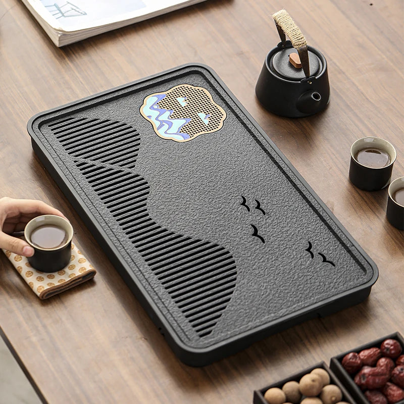 Chinese Style Aesthetics Tea Tray Kung Fu Light Luxury Lounge Creative Modern Tray Gift Serving Ceremony Bandejas Home Products